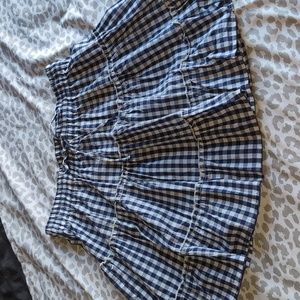 Cottagecore Blue Gingham Mini-Skirt